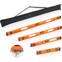 VEVOR Magnetic Level Set, 4 τεμαχίων (400/600/900/1200 mm) κράμα αλουμινίου I-Beam Bubble Leveler με διαφανή 3 πράσινα φιαλίδια & κρεμαστή τρύπα, Εργαλείο επιπέδου Ιδανικό για κρεμαστές εικόνες, οικια