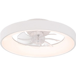 Διακοσμητικός ανεμιστήρας οροφής με LED 34W 3332lm λευκός dimmable, 7 πτερύγια ABS, τηλεχειριστήριο & χρονοδιακόπτης Φ300mm (FAN6687WH) - FAN6687WH