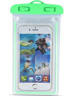 Αδιάβροχη Θήκη Universal έως 6,5" XL Waterproof GreenGo Διαφανές - Πράσινη