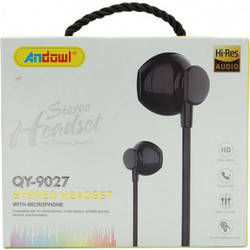Andowl QY-9027 Handsfree Earbud 3.5mm Black