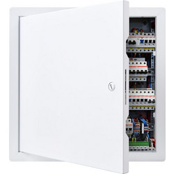 VEVOR Πάνελ Επίσκεψης Γυψοσανίδας 34x34 cm, Γαλβανιζέ Ατσάλινο, Λευκό, με Μεντεσέ και Κλείδωμα με Κατσαβίδι, για Άνοιγμα 32x32 cm JSJXMB1212INZECFM001V0