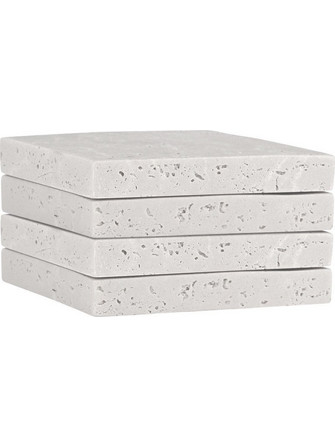 ESTIA ΣΟΥΒΕΡ ΜΕ ΟΨΗ TRAVERTINE 10x10cm ΣΕΤ 4ΤΕΜ