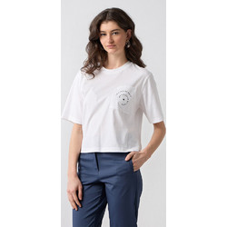 T-shirt Passager με τσέπη και διακριτικό τύπωμα Λευκό