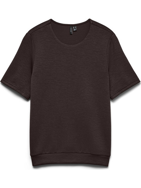 VERO MODA VMHALI SS O-NECK TOP JRS 10348683-Chocolate Torte Chocolate