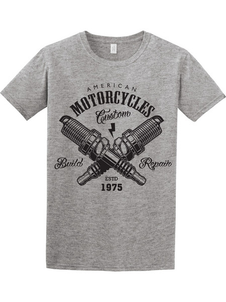 American Motorcycles Custom Unisex T-Shirt ΓΚΡΙ