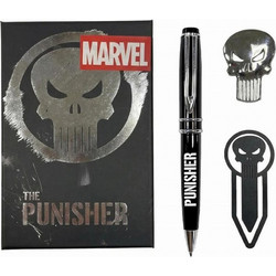 Marvel - Punisher Σετ Γραφικής Ύλης (Στυλό, Σελιδοδείκτης & Καρφίτσα)