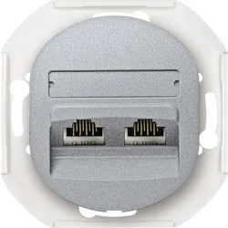 Ηλεκτρολογικό EON Data Socket E614.S 2xRJ45 Cat 5e UTP Silver