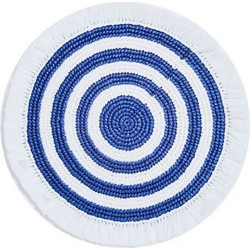 Σουπλά Fringe Ίνες Ανακυκλωμένου Πλαστικού White/Navy Σετ 4 Τεμαχίων (40.65 cm)