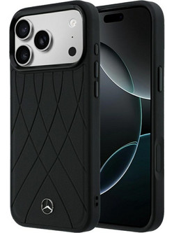 Mercedes-Benz Leather Crossed Lines MagSafe Θήκη Black (iPhone 18 Pro Max / 17 Pro Max)