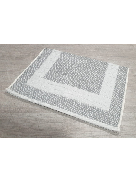 Ταπέτο Μπάνιου ΜΑΙΑΝΔΡΟΣ Cotton 100% 700gr 50x70 White-Light Grey