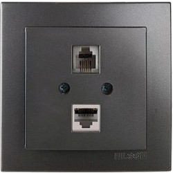 GEYER Ανθρακί πρίζα δικτύου RJ45-CAT5-RJ11