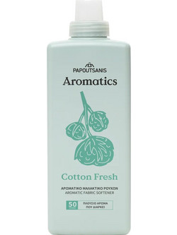 Μαλακτικό Ρούχων Συμπυκνωμένο Papoutsanis Aromatics Cotton Fresh 1lt 50Μεζούρες