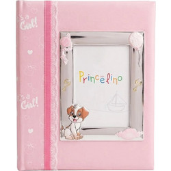 Παιδικό άλμπουμ Prince Silvero 20x25cm με κορνίζα 9x13cm ασημένια με σκυλάκι MA/A160M-R