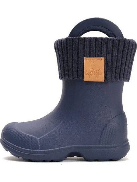 D.D STEP RAIN BOOTS GIRLS WITH SOCKS 106-52820 BLUE