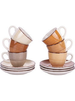 Villa D'Este Home Baita Chocolate Σετ Φλιτζάνια Καφέ 90ml 6τμχ 5917600
