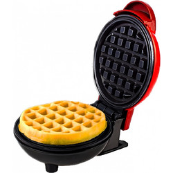 Mini Waffle Maker, Flippy, Πολυλειτουργική, Για το σπίτι και το ταξίδι, Compact 18x14,5x9,3 cm, Κόκκινο