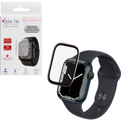 VOLTE-TEL TEMPERED GLASS APPLE WATCH 7/8/9 41mm 3D CURVED ALUMINIUM 1.69" 0.30mm FULL COVER & INSTALLATION TOOL STARLIGHT