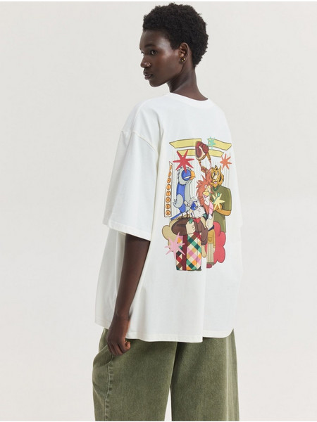 Hemithea Cheetah Oversized T-Shirt Elevator Off White