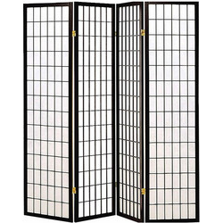 Hoppline Διακοσμητικό Παραβάν Mε 4 Πάνελ Ξύλινο 140x180cm