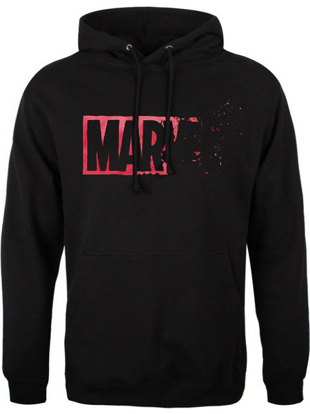 Marvel Distressed Φούτερ με Κουκούλα σε Μαύρο χρώμα