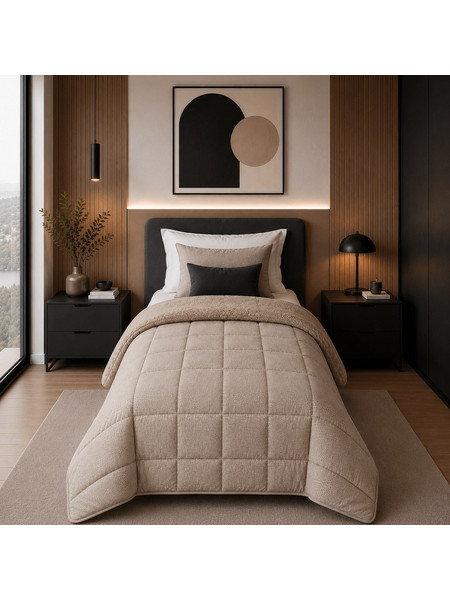 Κουβερτοπάπλωμα Μονό 1,60Χ2,20 Beige