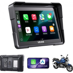VEVOR 7 Inch (17,8 cm) Ασύρματο Motorcycle Carplay με Apple Carplay & Android Auto, HD Οθόνη Αφής GPS Σύστημα Πλοήγησης με Διπλό Bluetooth, Siri/Google Φωνητικός Βοηθός, IP67, Συμβατό με Μοτοσυκλέτες