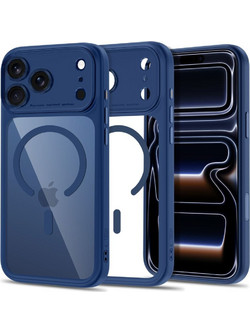 Tech-Protect MagPeak MagSafe CC Back Cover Clear Navy Blue (iPhone 18 Pro / 17 Pro)