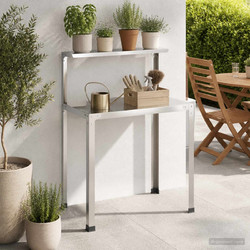 Τραπέζι φύτευσης 80 x 50 x 104 cm Ανοξείδωτο Ατσάλι Ασημί 8014908