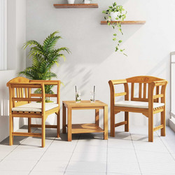 Rose Chair 68,5 x 46 x 82,5 εκ Στερεό Ξύλο Ακακίας Λευκό κρεμ 42024777