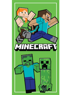 Minecraft Walking Πετσέτα Μπάνιου & Θαλάσσης Γρήγορου Στεγνώματος 100% Πολυεστέρας 70x140 εκ