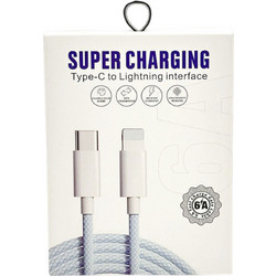 Καλώδιο Τροφοδοσίας USB Type-A To Lightning Charging & Data Sync για Apple Iphone 14 Plus 14 Pro Max iPhone 13 mini 13 Pro iPhone 12 iPhone XR iPhone 8 iPhone 7 Plus USB Cable 6A Male 1m Braided Light