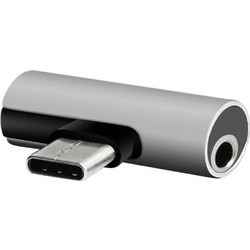 Setty adapter USB-C - audio jack 3,5mm + USB-C AD-C-JC-7 sliver - SETTY