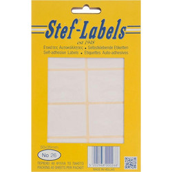 Αυτοκόλλητες Ετικέτες Λευκές Νο 26 35x50mm 40Φ Stef Labels