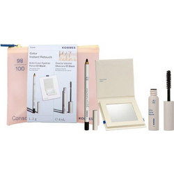 Korres Color Instant Retouch Solid Color Eyeliner Pencil Μολύβι Ματιών - 01 Black 1.2g & Drama Volume Mascara Μάσκαρα 01 Black 4ml & Δώρο Καθρέφτης & Νεσεσέρ