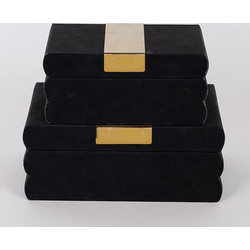 S/2 ΚΟΥΤΙΑ ΜΑΥΡΑ 25x15x10cm / 20x12x8cm Eurolamp 752-17082