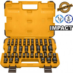 Καρυδάκια Μακριά & Κοντά Ingco HKISSD12388L - Impact-Αέρος 1/2'' Σετ 38 τεμ. HKISSD12388L
