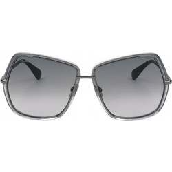Max Mara MM0054 12B Γυναικεία Γυαλιά Ηλίου Τετράγωνα Μεταλλικά Ασημί με Μαύρο Polarized Φακό
