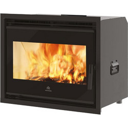 Edilkamin Firebox Evo 49 Black Ecokeram Ενεργειακό Τζάκι Κασέτα Αερόθερμο Ξύλου Ίσιο 9.6kW Χωρίς Βεντιλατέρ