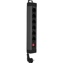 Πολύπριζο REV 6-fold 2,4m Supraline w. switch anthracite