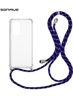 Sonique Armor Clear Θήκη Σιλικόνης με Κορδόνι (Honor 50 5G / Nova 9) Rainbow Μπλε