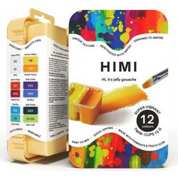 HIMI Twin Jelly Cup Gouache Σετ 12 Τέμπερες - Super Vibrant Χρώματα | TST229
