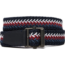 Tommy Hilfiger Signature Webbing Roller Buckle Belt Ανδρική Ζώνη 3.5cm Μπλε AM0AM14187-DW6