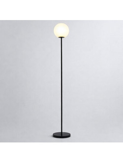 VenCore Orbia Black 6091-20001 - Μοντέρνο Επιδαπέδιο Φωτιστικό Μονόφωτο Μαύρο Αλουμίνιο με Βάση-Ντουί 1xE27 - Φ35 x Υ165cm