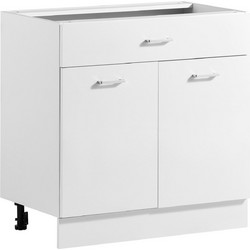VEVOR Κάτω Ντουλάπι Shaker Λευκό 80x47,5x81,5 εκ. με 2 Πόρτες, Συρτάρι και Ρυθμιζόμενο Ράφι ZBZZCJOKCJDJQOIKX001V0