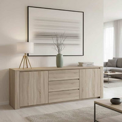 Μπουφές Kalya pakoworld σε sonoma απόχρωση 220x49x89.5εκ