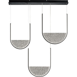 Ondaluce SO. LOTUS/3R-NERO Κρεμαστό Φωτιστικό Οροφής Τρίφωτο LED