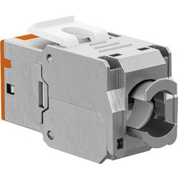 GOOBAY Keystone module RJ45 77947, CAT 6A STP, slim, toolfree, ασημί/πορτοκαλί