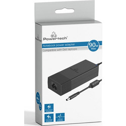 Powertech Φορτιστής Laptop 90W 19.5V 4.62A για Dell με Ενσωματωμένο Καλώδιο Τροφοδοσίας PT-1083