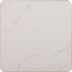 ΕΠΙΦΑΝΕΙΑ ΤΡΑΠΕΖΙΟΥ SINTERED STONE HM6654.12 WHITE MARBLE-ΠΛΑΙΣΙΟ ALU ΧΡΥΣΟ 70x70εκ