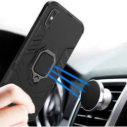 Powertech Ring Armor Back Cover Black (iPhone 14 Pro Max)